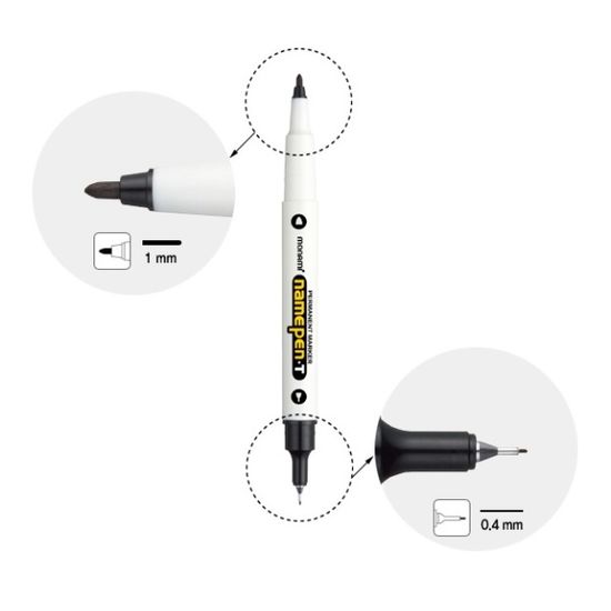 모나미 0.4/1mm 양면닙 유성마카-트윈 네임펜 T 1자루