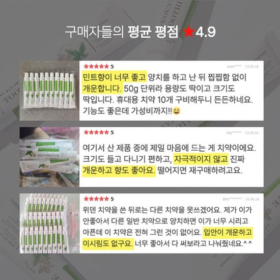 위덴 후레쉬치약 50g x 10P