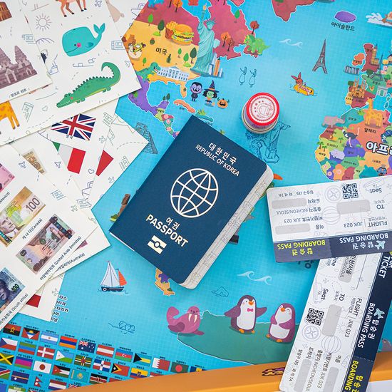 세계지도 어린이 증강현실 교구 + AR 무료 앱 