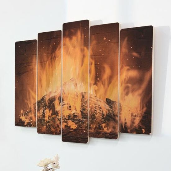 eh867-우드패널액자77.7CmX56Cm_활활타는장작불