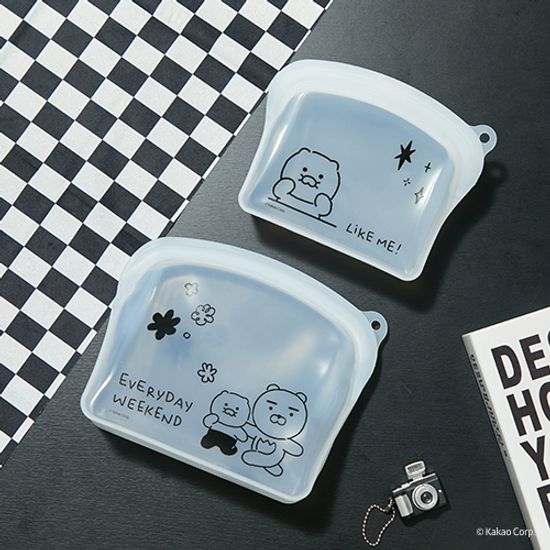 라이언&춘식이 프리미엄 실리콘 지퍼백 2P 세트