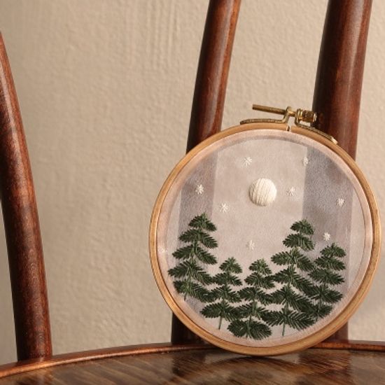 프랑스자수 밤의 숲 수놓기 온라인 취미 클래스 FE-K-0006