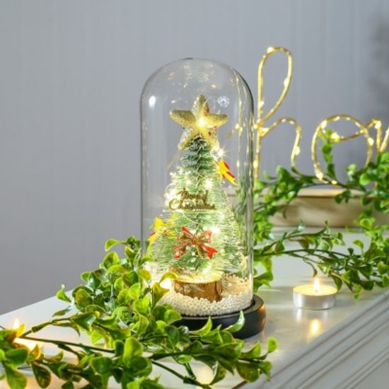 LED 유리돔 크리스마스 트리 무드등(굴뚝집 로고)