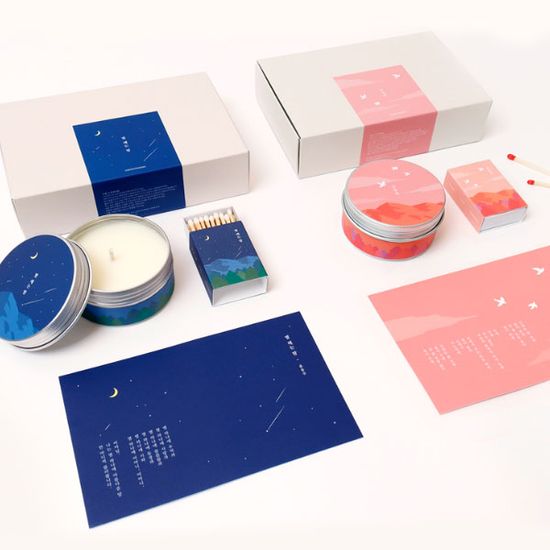 한국문학 캔들+성냥 기프트 세트 (별헤는밤/산유화)