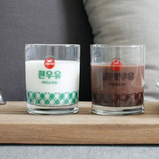 [2HOT] 서울우유 레트로 유리잔