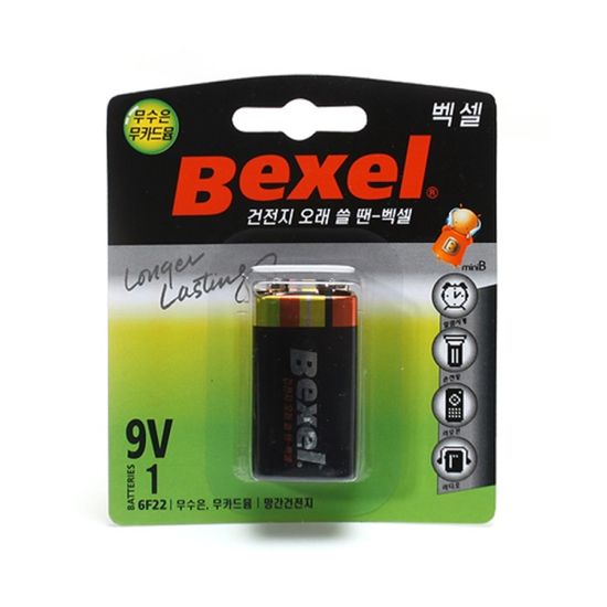 벡셀 9V 사각 망간건전지/캠핌장홍보용 문구점판매