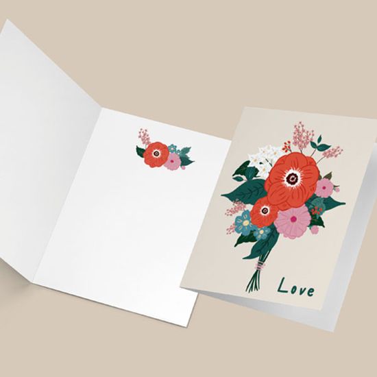 캘리그라피카드 사랑카드 HN2412- FLOWERS - LOVE