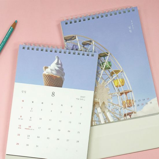 오첵 2027년 15개월 탁상 달력 나의사계절