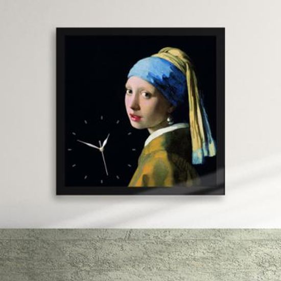 pz026-명화04_베르메르진주귀고리를한소녀액자벽시계_디자인액자시계