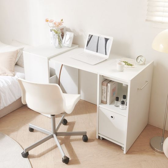 텐스 폴딩 확장형 접이식 책상 테이블 겸 협탁