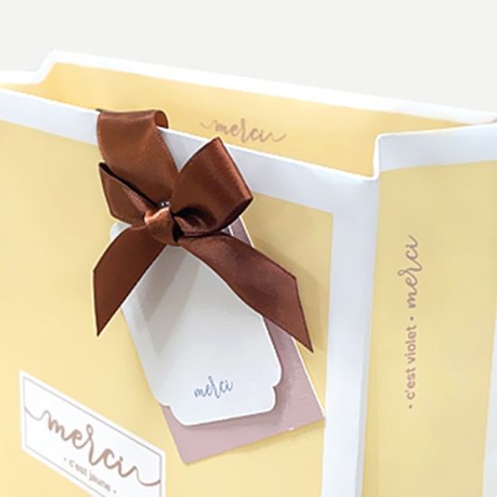 프롬앤투 리본 이중택 쇼핑백 연노랑 FP25A-3 10매