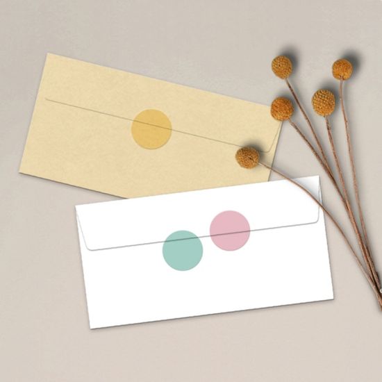 투명 파스텔 도트28 다꾸 스티커 5종(500개) 롤스티커