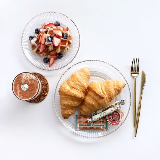 러델 블루밍 유리 원형 접시 2size 택1