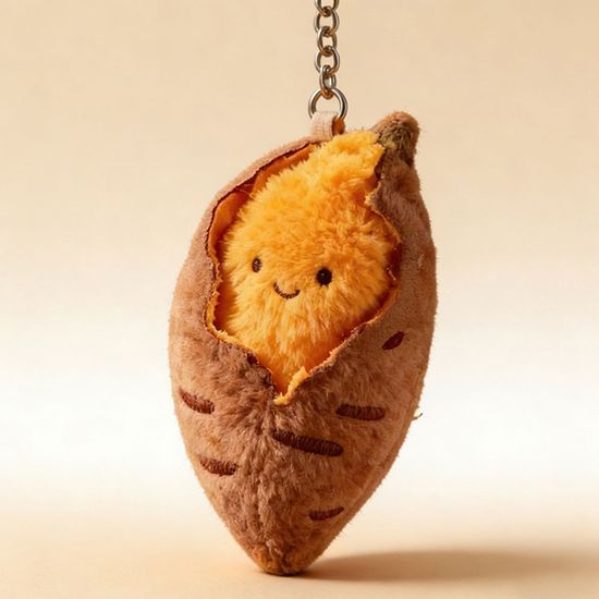 군고구마 캐릭터 털 봉제 인형 키링 가방 열쇠 고리