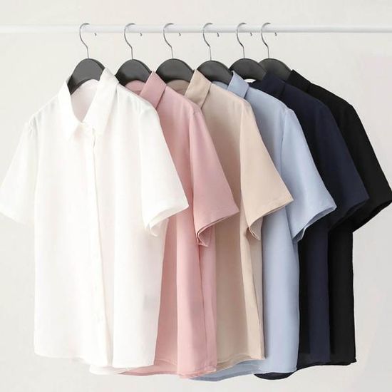 노구 김반팔 셔츠 여자 블라우스 노구김 구김없는
