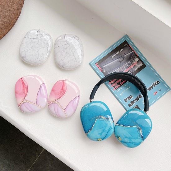 에어팟 맥스 전용 대리석 실리콘 커버 이어캡 케이스