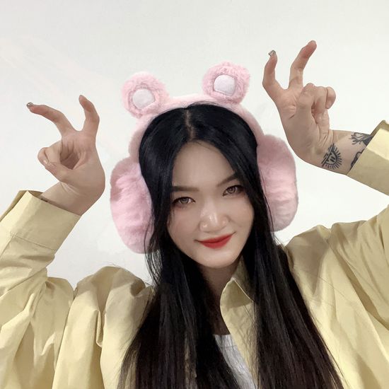 핑크베어 퍼 귀마개 곰돌이귀마개 캐릭터이어머프