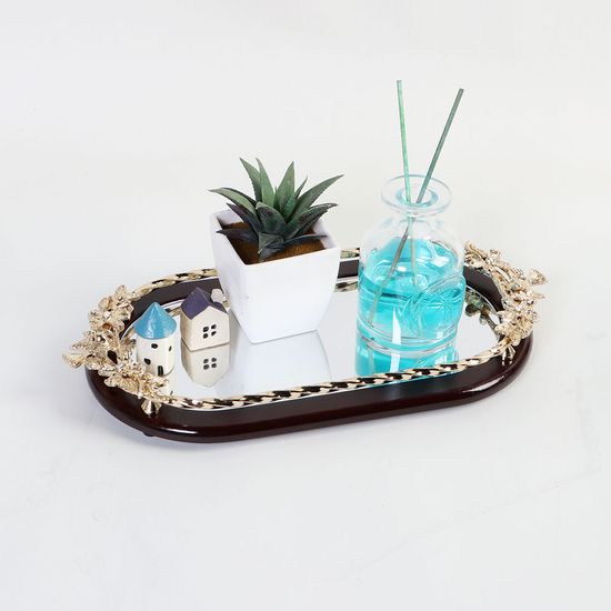 메탈 금도금 허밍버드 화장품 수납정리 트레이-스몰