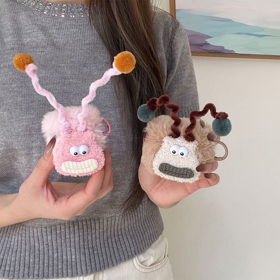 에어팟 4 3 2 PRO 커플 더듬이 캐릭터 털 인형 케이스