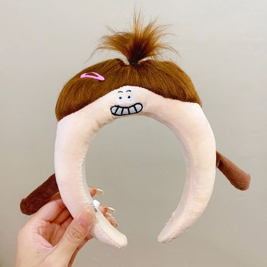 어글리 몬난이 캐릭터 플러시 머리띠 헤어 스타일링