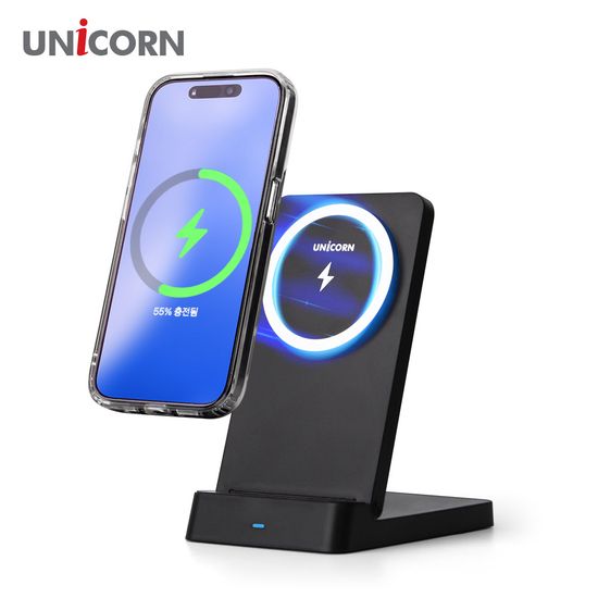 유니콘 맥세이프 무선충전기 15W 접이식 스탠드거치대