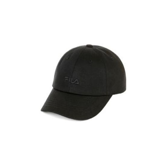 휠라 리니어 로고 볼캡 모자 BLACK