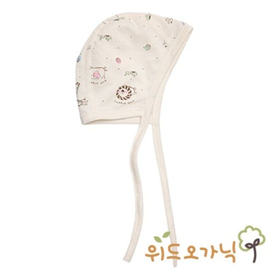 [위드오가닉] 오가닉 신생아 파일럿모자 뉴동물