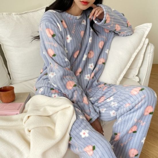 어나더뷰 다우니 복숭아 수면잠옷 상하세트 1135