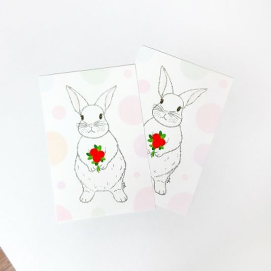 빨간열매 토끼 엽서