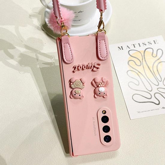 갤럭시 z폴드 2 3 4 곰돌이 힌지 보호 스트랩 케이스