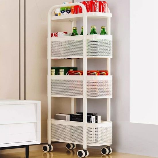 이동식 트롤리 틈새 코너 수납 주방 욕실 수납장 선반