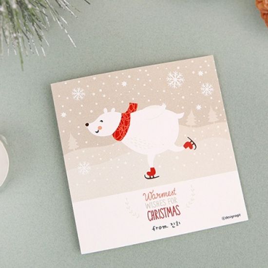 [주문제작]카드크리스마스 스케이트 타는 곰