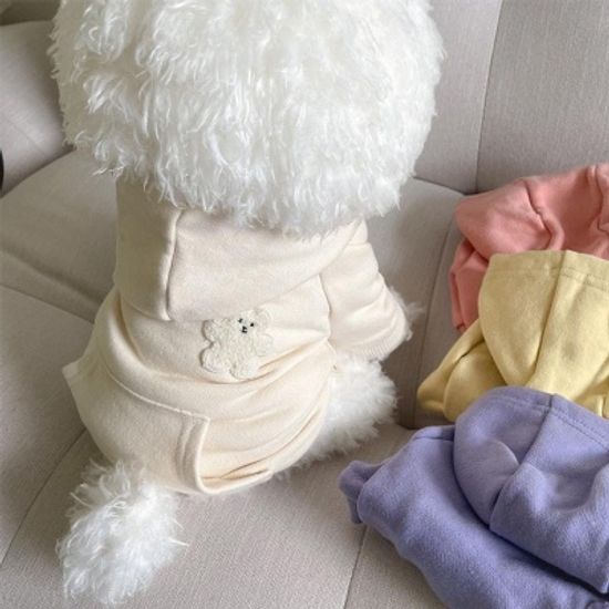 강아지 겨울 후드티 곰돌이 반려견 옷 실내복 외출복