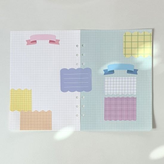 체크 메모 스티커 세트-7종x3매