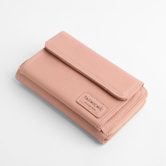 메일리 크로스 장지갑(핑크)/가죽 클러치 미니백