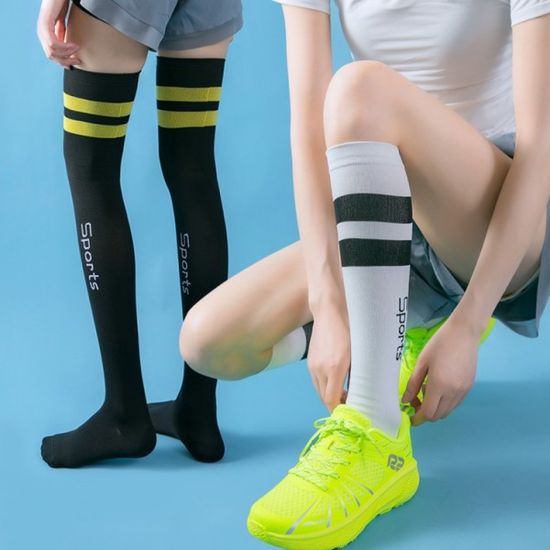 여성 긴 목 양말 필라테스 골프 오버 니삭스 운동 숏