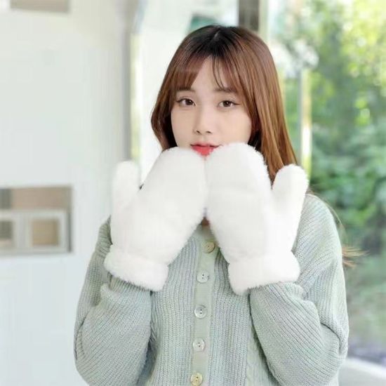 겨울 퍼 밍크 털 방한 벙어리 장갑(WDB72FD)