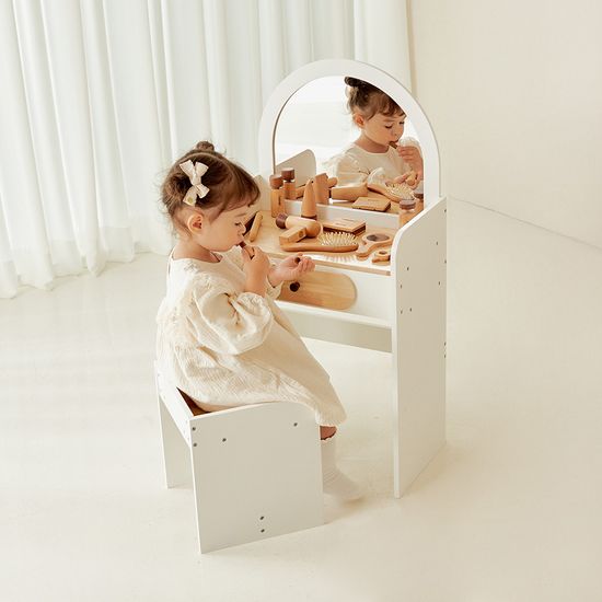 키앤비 화이트 원목 화장대 놀이 세트