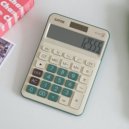 레트로 그린 예쁜 사무용 회계 기계식