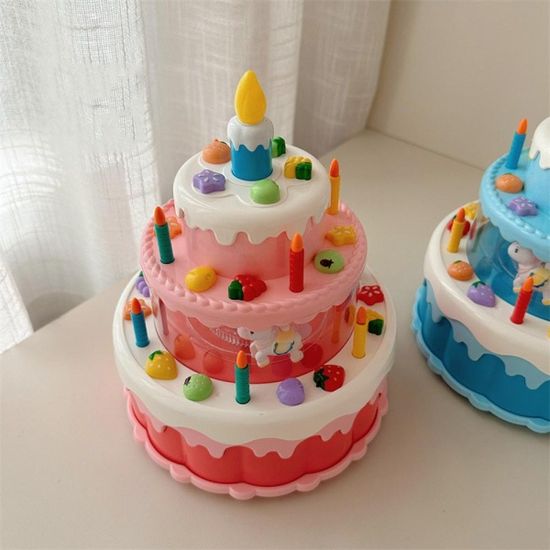 생일축하 촛불끄기 움직이는 회전목마 케이크 오르골