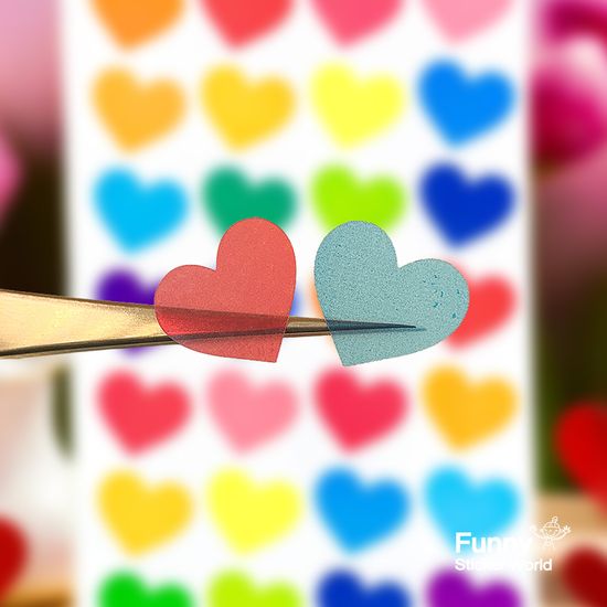 퍼니스티커 H003.1P 컬러하트1 PVC 다이어리데코