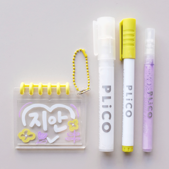 플리코 마카펜 스케치북 모양 아크릴 키링 세트
