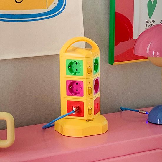 수피 비비드 컬러 디자인 멀티탭 