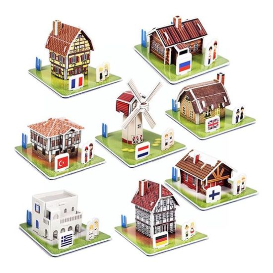 우드락 종이 입체 퍼즐 만들기 세계 전통 가옥 유럽
