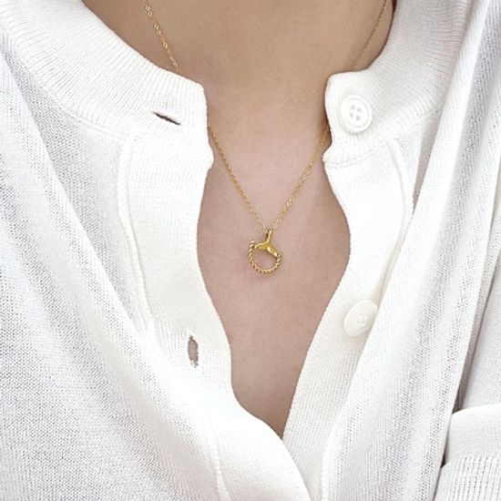 [선물포장] 행운의 고래꼬리 각인 코인 목걸이