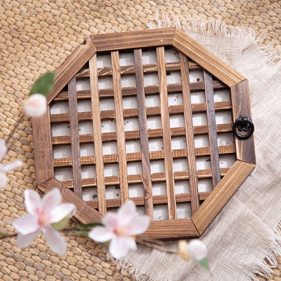 전통 팔각 창문 (36cm) -직접 붙이는 창호지, 문고리