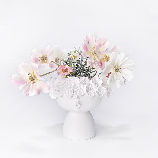 꽃 소녀 오브제 인테리어 석고상 화병 화분