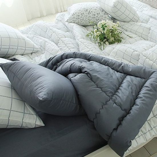 체크 면 차렵 싱글 (Single)