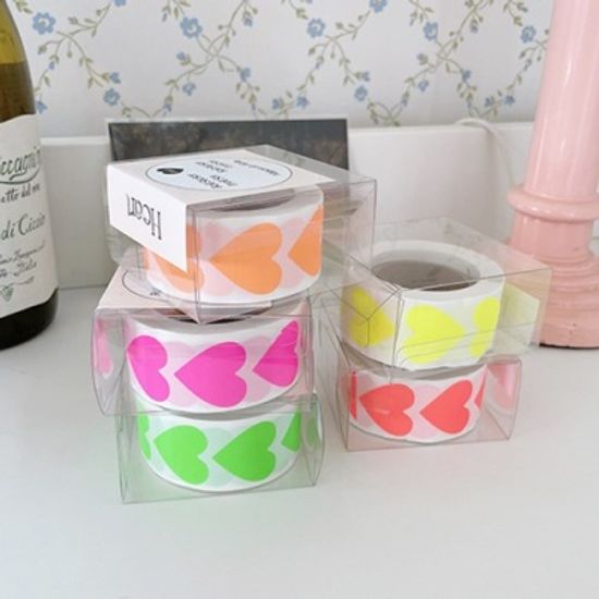 Neon Heart Roll Sticker 네온하트롤스티커