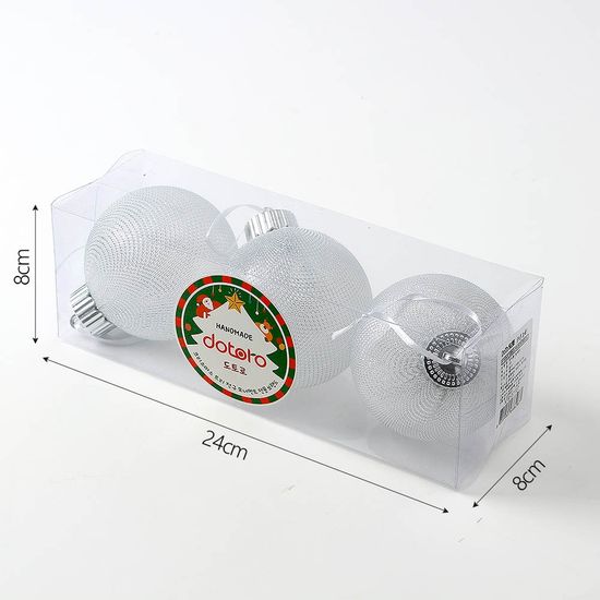[도토로]시스루 레이스 장식볼 3p(8cm) (그레이망사)